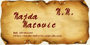 Najda Matović vizit kartica